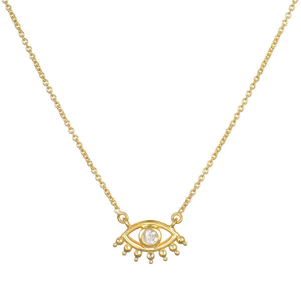 satya jewelry Evil Eye Diamond 14kt Gold Necklace