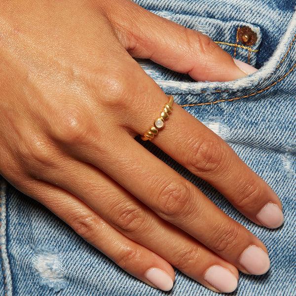 Satya Jewelry Evolving Goddess Moonstone Ring