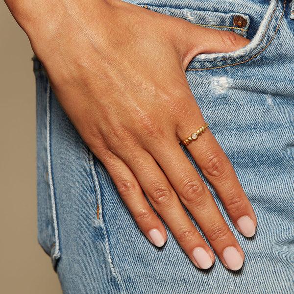 Satya Jewelry Evolving Goddess Moonstone Ring