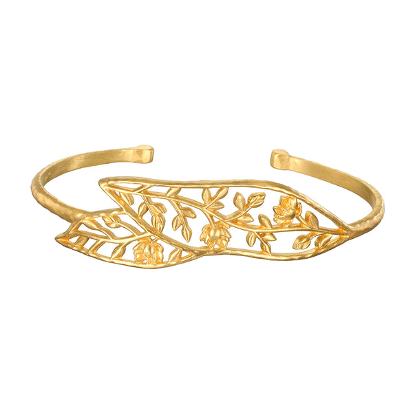satya jewelry Expanding Beauty Lotus Cuff