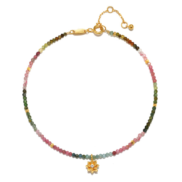 satya jewelry First Step Tourmaline Lotus Anklet