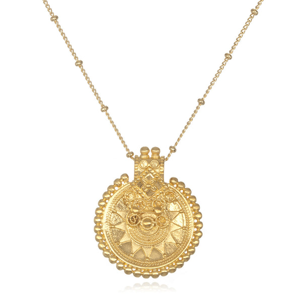 satya jewelry Gold Mandala Necklace