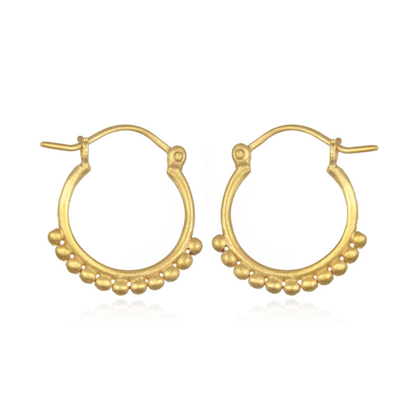 satya jewelry Gold Small Samsara Hoop Earrings