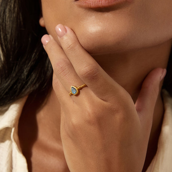 Satya Jewelry Inner Knowing Labradorite Pear Ring