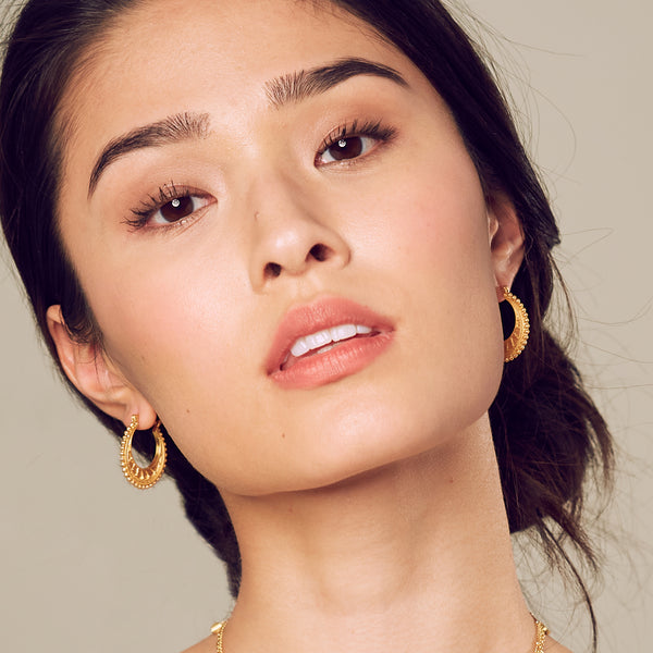 Satya Jewelry Interwoven Gold Hoop Earrings