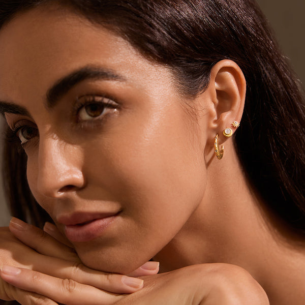 Satya Jewelry Kindred Spirits Sparkling Moon Hoops