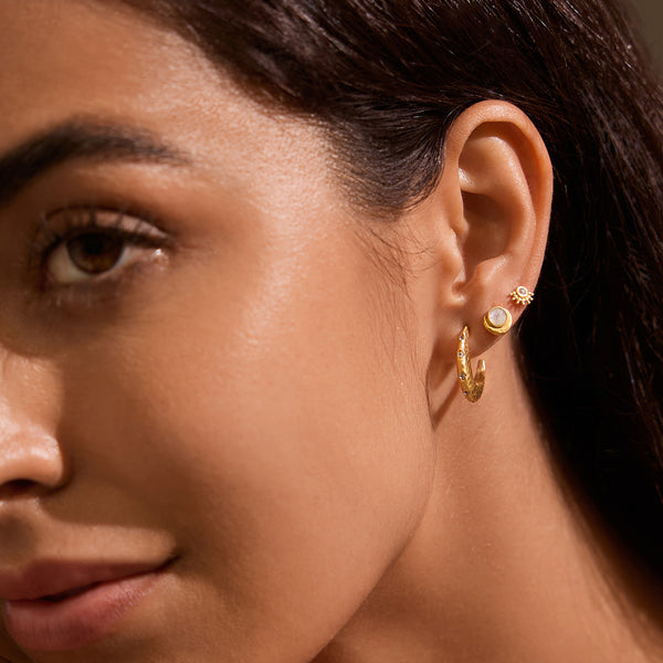 Satya Jewelry Kindred Spirits Sparkling Moon Hoops