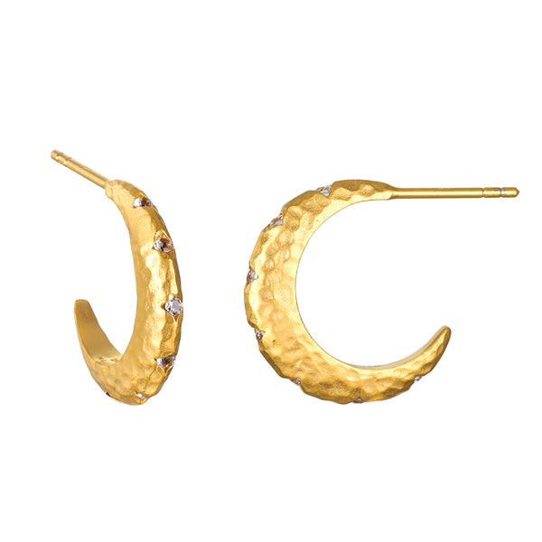 satya jewelry Kindred Spirits Sparkling Moon Hoops