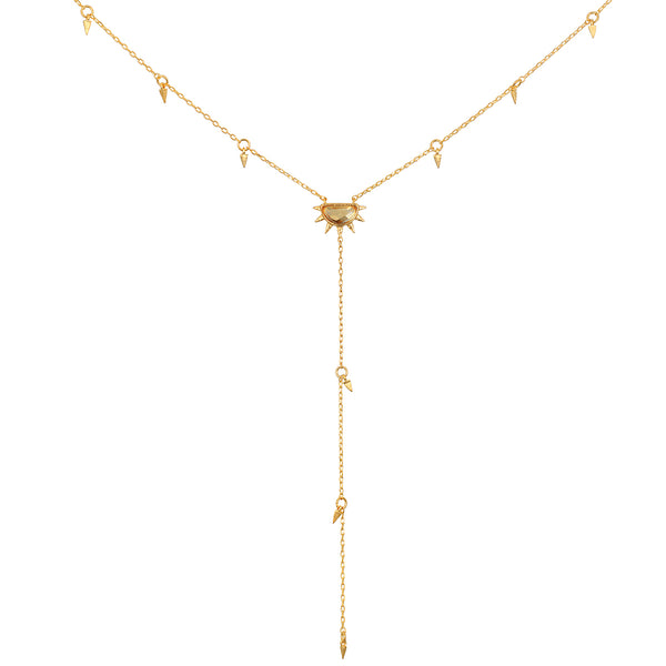 satya jewelry Light of Day Gold Lariat Necklace
