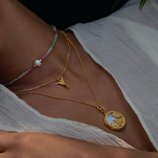 Satya Jewelry Loving Devotion Hummingbird Necklace