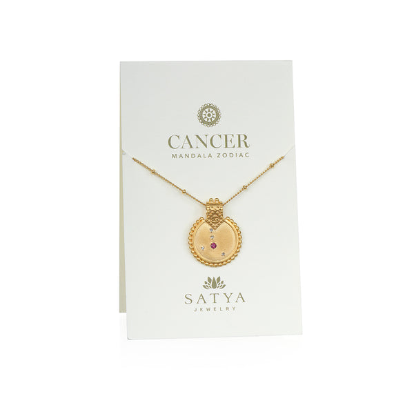 Satya Jewelry Mandala Zodiac Cancer Ruby Necklace