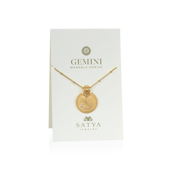 Satya Jewelry Mandala Zodiac Gemini Pearl Necklace