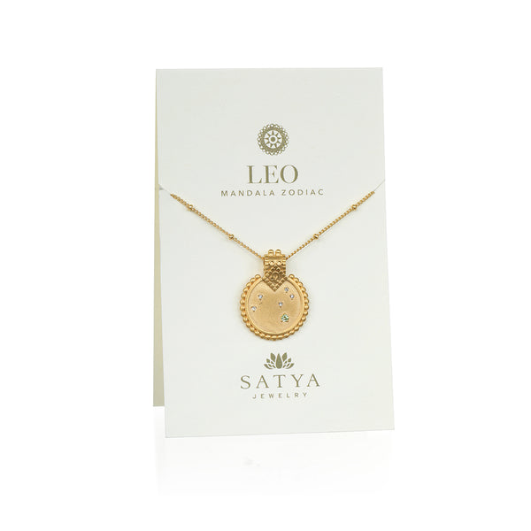 Satya Jewelry Mandala Zodiac Leo Peridot Necklace