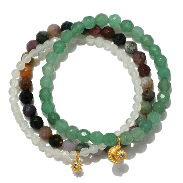 satya jewelry Manifest Peace Gemstone Bracelet Set
