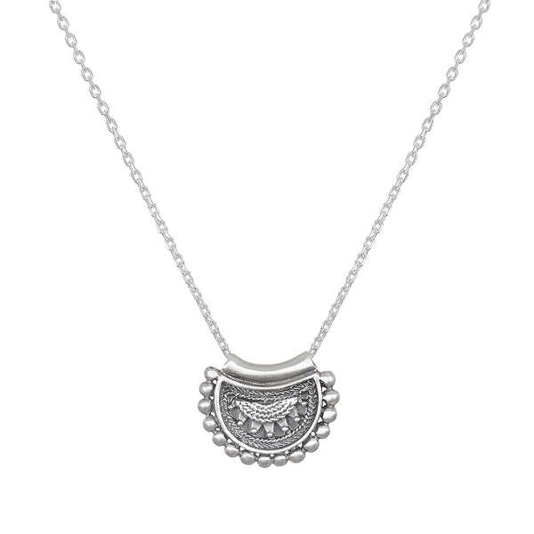 satya jewelry Mini Mandala Silver Necklace