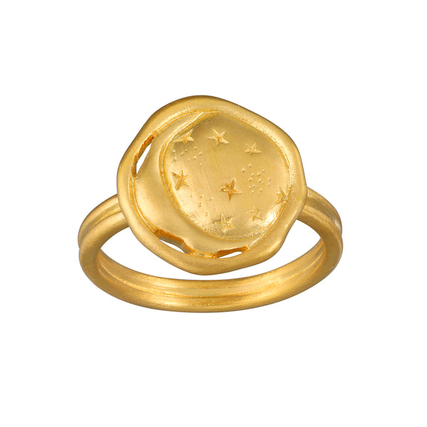 satya jewelry Moon and Star Gold Ring