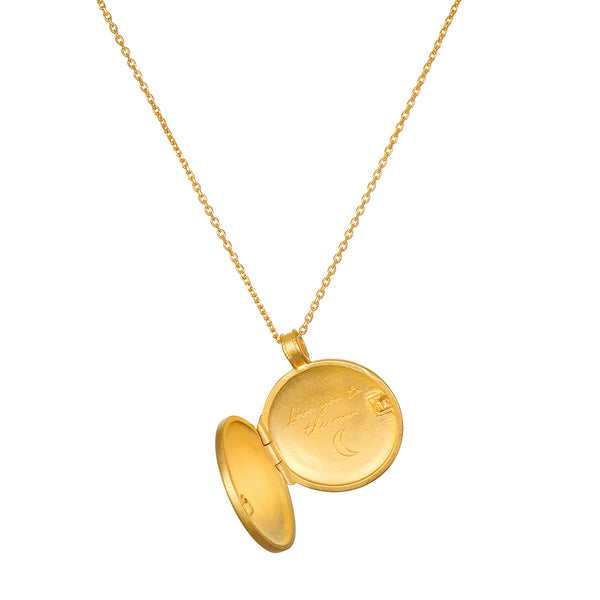 Satya Jewelry Mother Moon Gold Locket Necklace