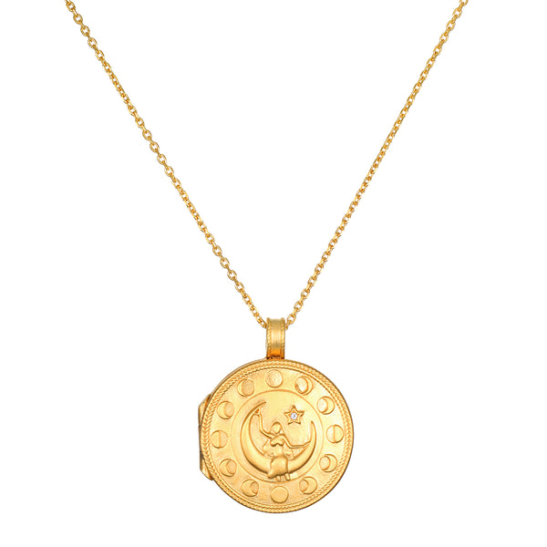 satya jewelry Mother Moon Gold Locket Necklace