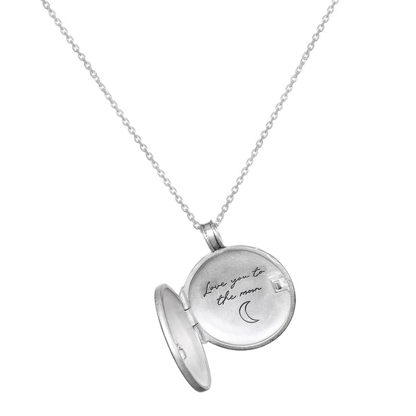 Satya Jewelry Mother Moon Silver Locket Necklace