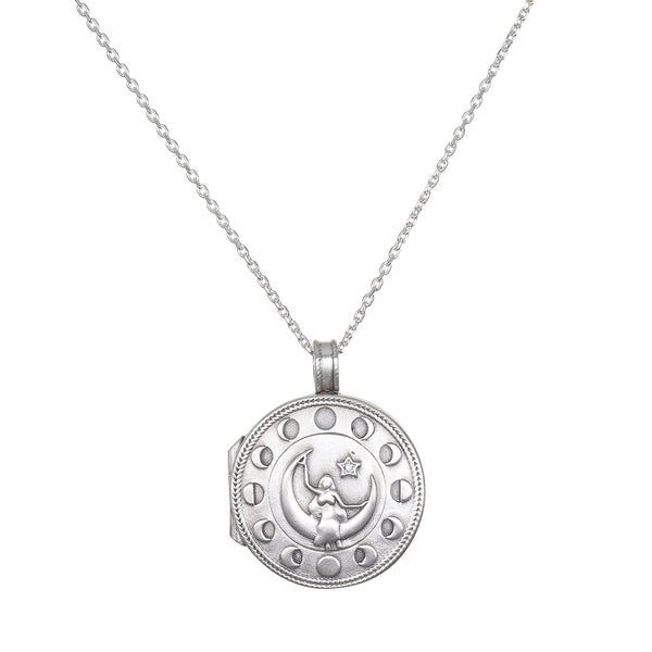satya jewelry Mother Moon Silver Locket Necklace