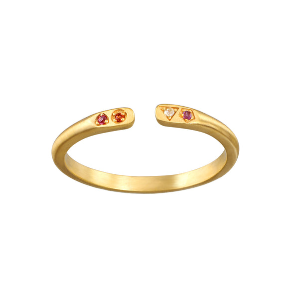 satya jewelry Multistone Thin Band Ring
