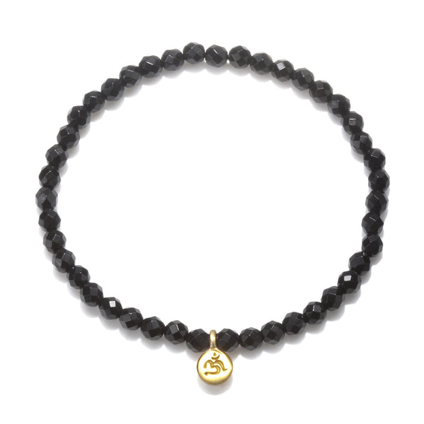 satya jewelry Om Black Onyx Gemstone Bracelet