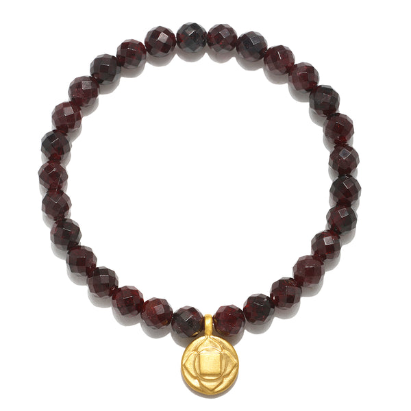 satya jewelry Root Chakra Garnet Stretch Bracelet