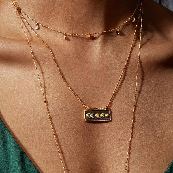 Satya Jewelry Self Evolution Moon Phase Necklace