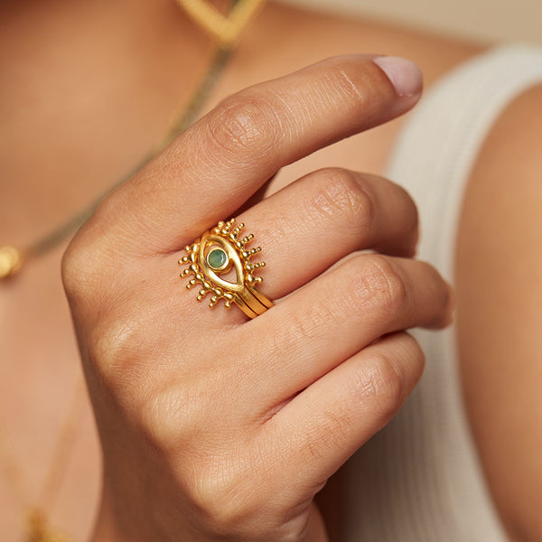 Satya Jewelry Shed A Light Evil Eye Ring Set