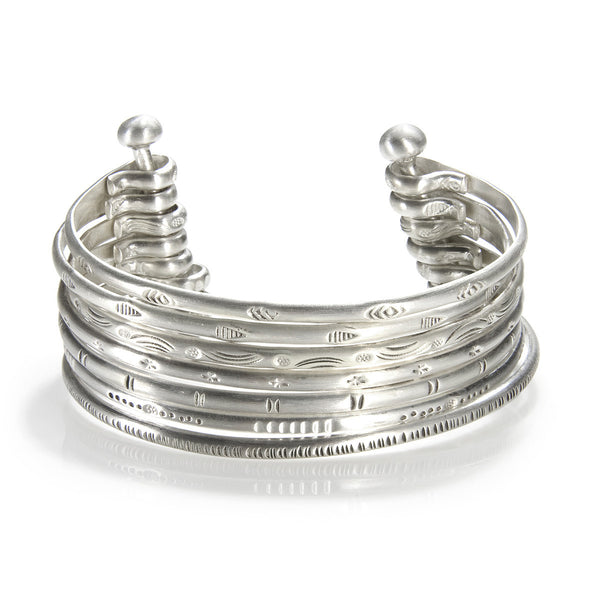 satya jewelry Small Silver Multi Bangle Cuff