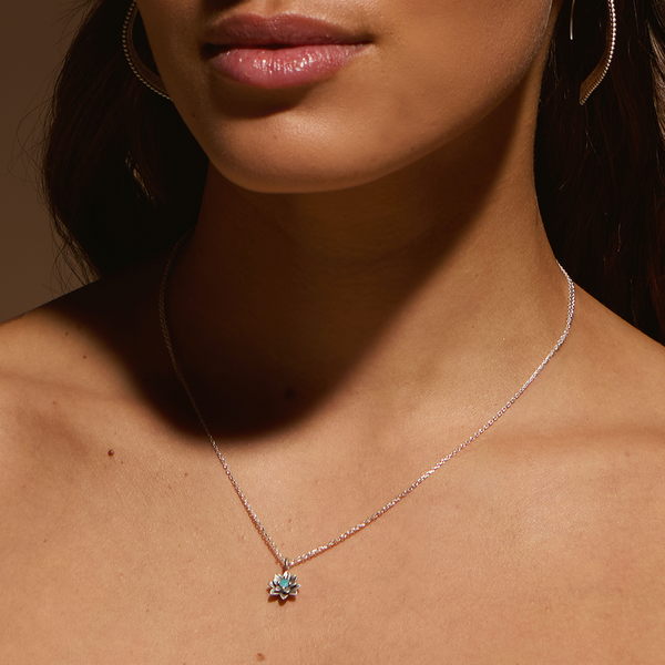 Satya Jewelry Soul Renewal Silver Lotus Necklace