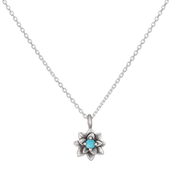 satya jewelry Soul Renewal Silver Lotus Necklace