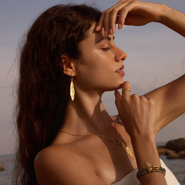 Satya Jewelry Spiritual Messenger Feather Earrings