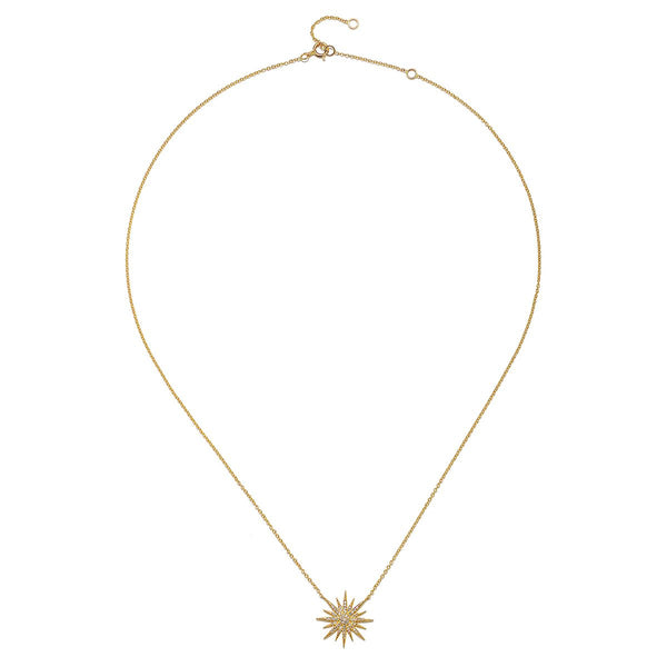 Satya Jewelry Starburst Diamond 14kt Gold Necklace