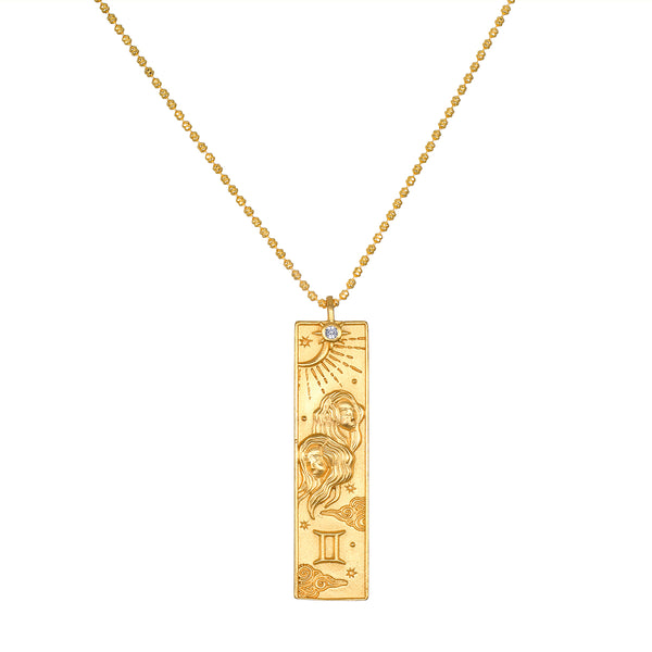 satya jewelry Story of Gemini Zodiac Necklace