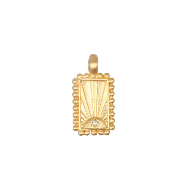satya jewelry Sunburst Rectangle Charm