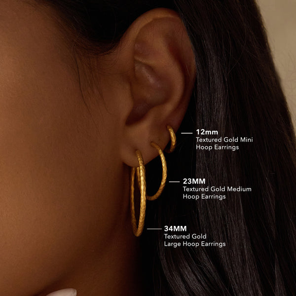 Satya Jewelry Textured Gold Mini Hoop Earrings