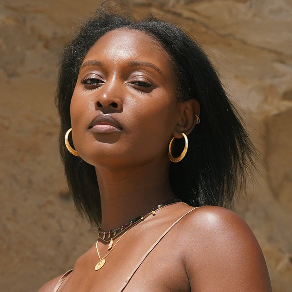 Satya Jewelry Timeless Beauty Dot Hoop Earrings