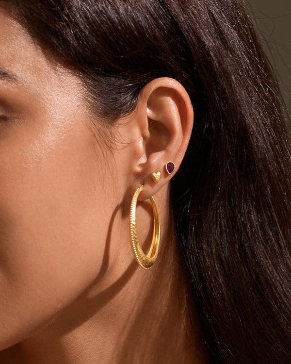 Satya Jewelry Timeless Beauty Dot Hoop Earrings