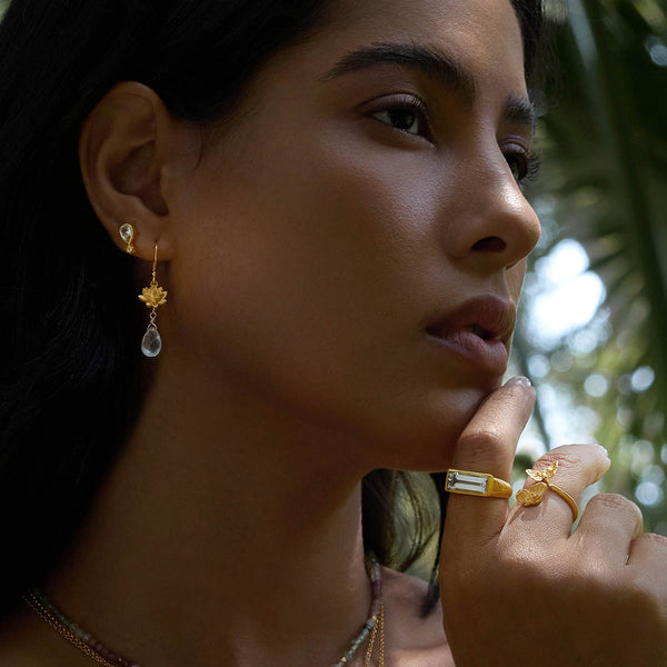 Satya Jewelry True Self Green Amethyst Earrings