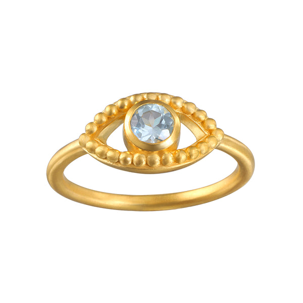 satya jewelry Watchful Eye Blue Topaz Ring