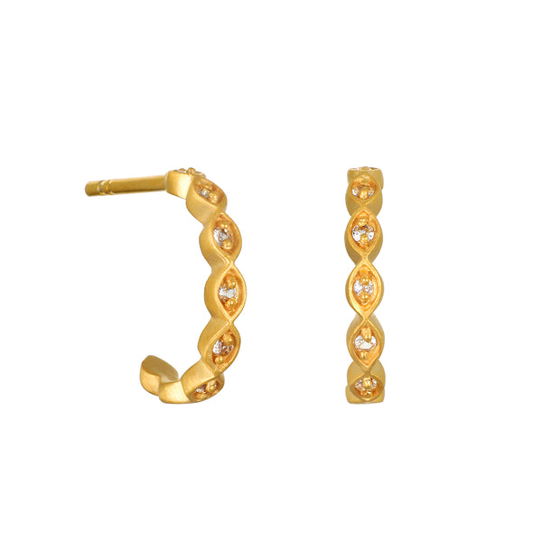 satya jewelry White Topaz Hoop Earrings