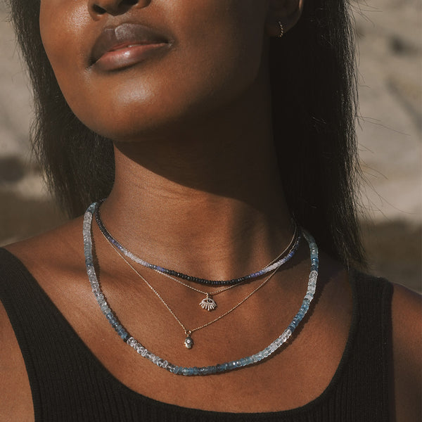 Satya Jewelry Shades Of Courage 14kt Gold Aquamarine Necklace