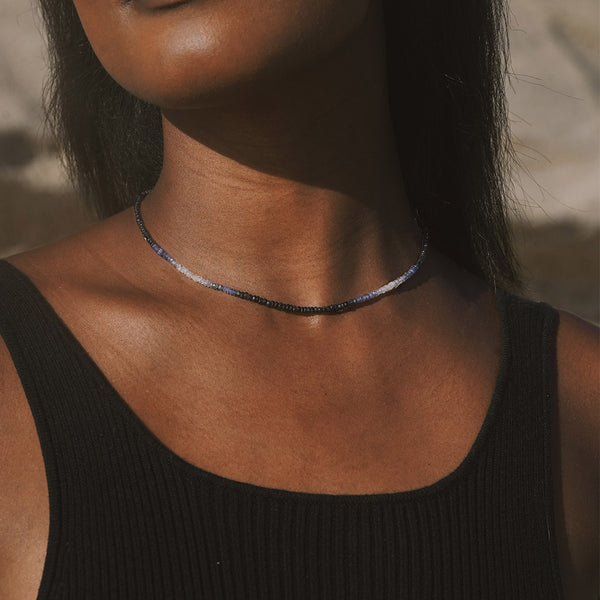 Satya Jewelry Shades Of Love 14kt Gold Sapphire Necklace