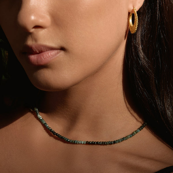 Satya Jewelry Shades Of Wisdom 14kt Gold Emerald Necklace