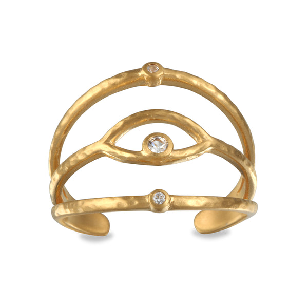 satya jewelry Shielded from Negativity Eye Gold Adjustable Ring