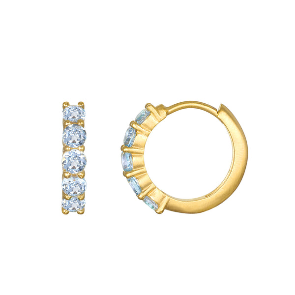 satya jewelry Shine with Compassion Blue Topaz Huggie Earrings