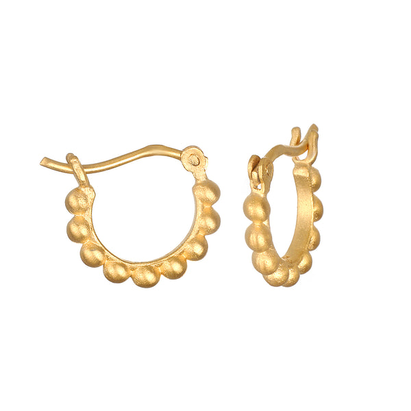 satya jewelry Simple Treasure Dot Hoop Gold Earrings
