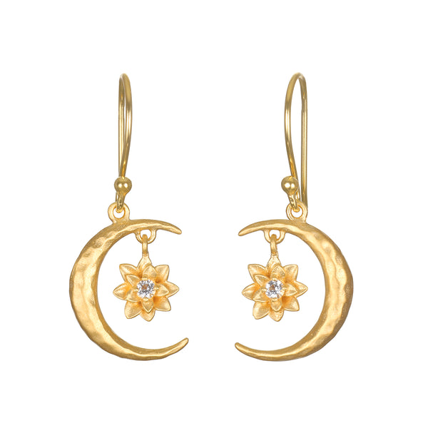 satya jewelry Spirit in Transformation Lotus Moon Earrings