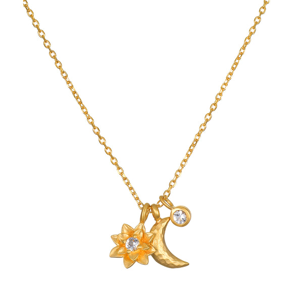 satya jewelry Spirit in Transformation Lotus Moon Necklace